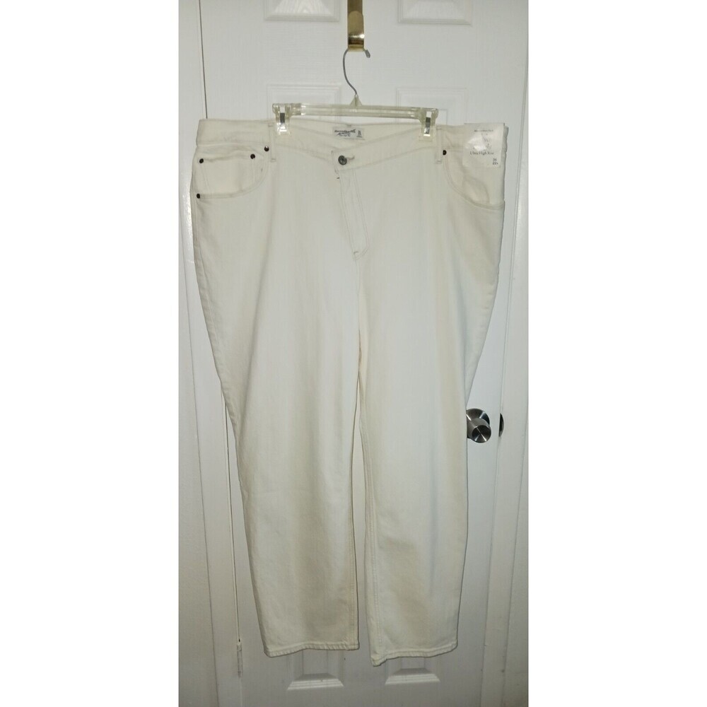 Abercrombie & Fitch Jeans Womens 36‎ 22R White The 90s Straight Ultra High Rise